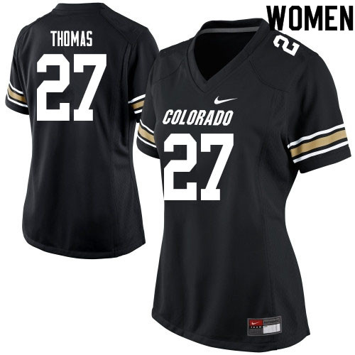 Women #27 Dylan Thomas Colorado Buffaloes College Football Jerseys Sale-Black - Click Image to Close